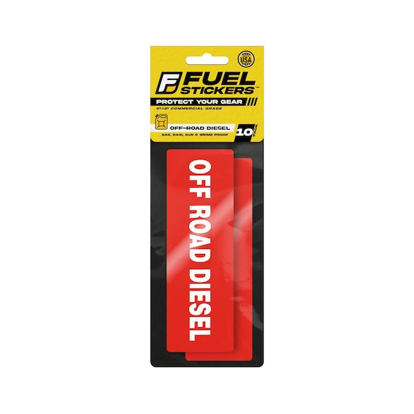 Fuel Stickers Off Road Diesel Sticker: Fuel Tank, Agri Equipment & Heavy Equipment, Hvy-Dty, 6''x2'', 10PK Z-262ORD-10PK - main